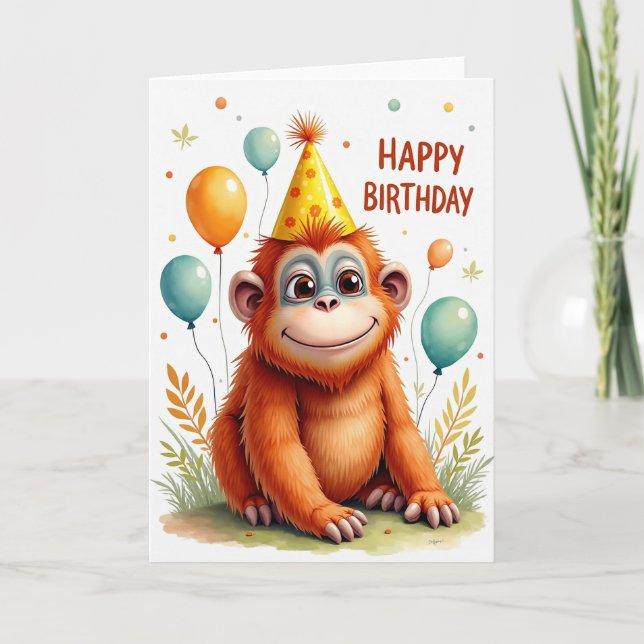 Furry Primate Party Card (Front)