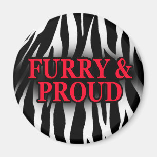 Furry & Proud Magnet Zebra Version