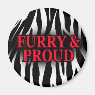 Furry & Proud Magnet Zebra Version