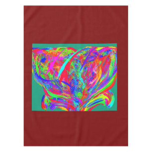 Furry Rainbow Colored Flower Tablecloth