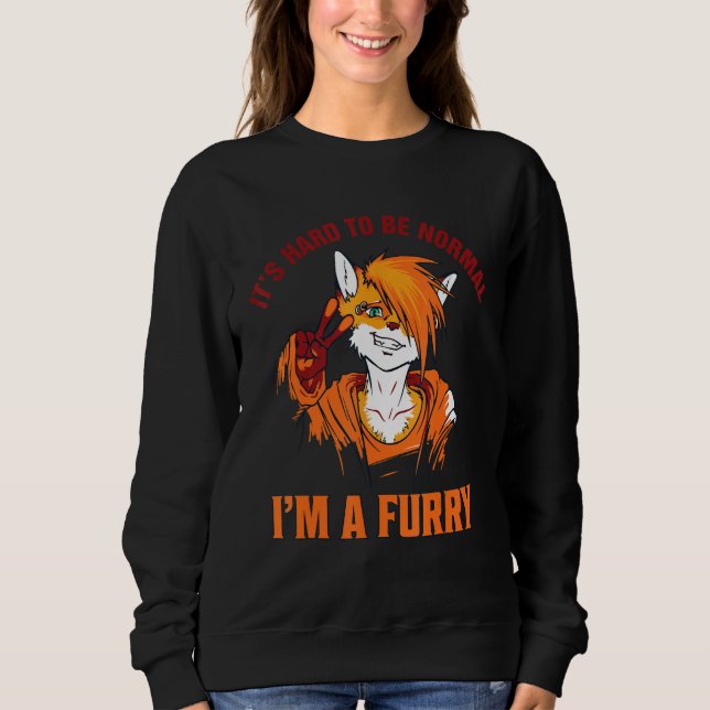 Furry Thing Furries Person Fox Proud Furry Tail Ea Sweatshirt (Front)