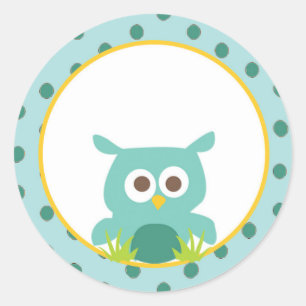Furry Woodland blue 1.5 inch envelope sticker