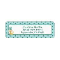 Furry Woodland Blue Return Address Label