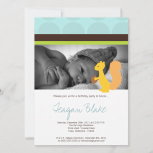 Furry Woodland Forest Photo Birthday Invitation