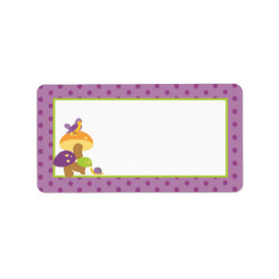 Furry Woodland Purple Mailing Address Label