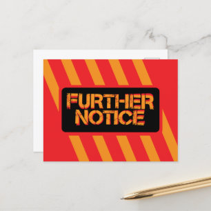 Further Notice Alert Stripes Gfx Postcard