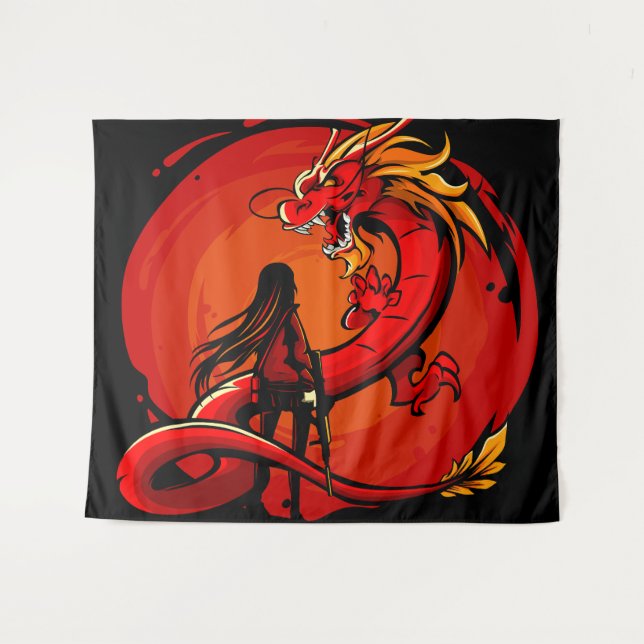 Fury of the Celestial Dragon Tapestry (Front (Horizontal))