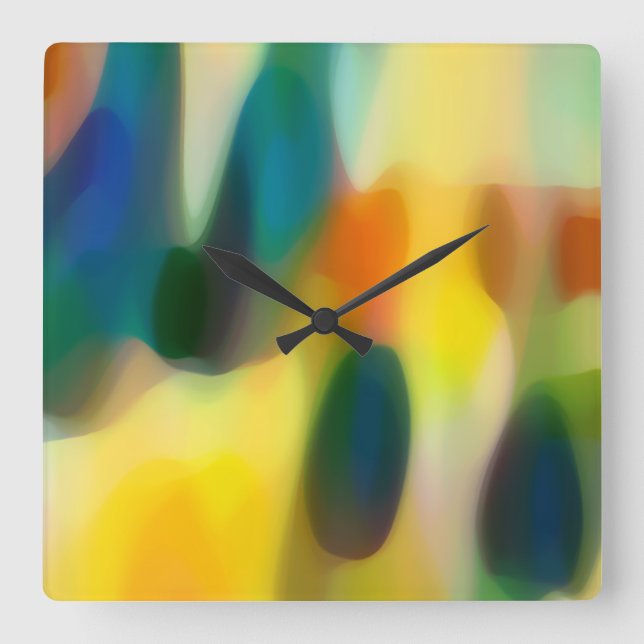 Fury Rain Beach House Square Wall Clock (Front)