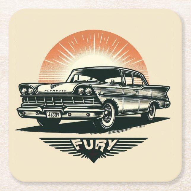 Fury Square Paper Coaster (Front)