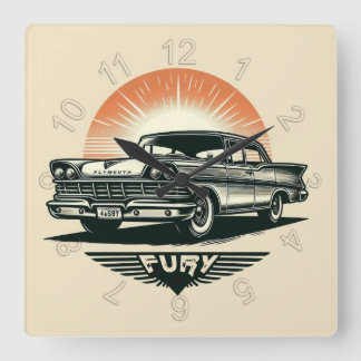 Fury Square Wall Clock