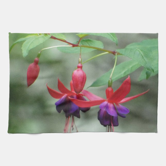 Fuschia1A.jpg Tea Towel (Horizontal)