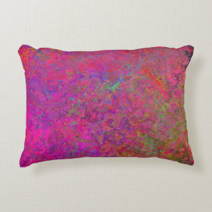 Fuschia and turquoise texture decorative cushion