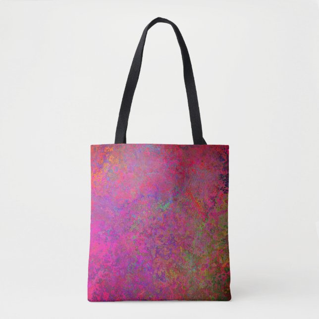 Fuschia and turquoise texture tote bag (Front)