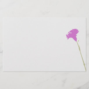 Fuschia Carnation Floral Stationery