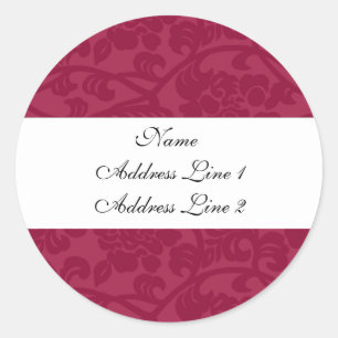 Fuschia Damask Address Labels