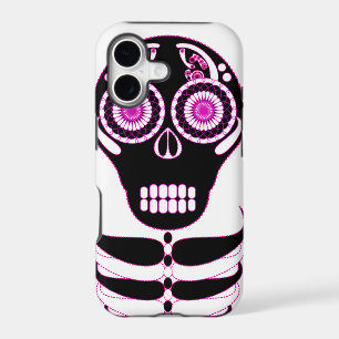 Fuschia Fiesta Skull White