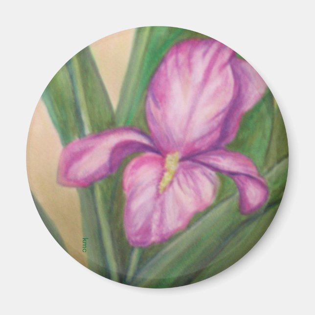 Fuschia iris magnet (Front)