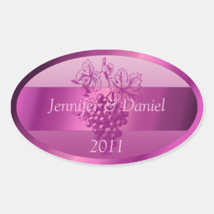 Fuschia Personalised Custom Wine Labels