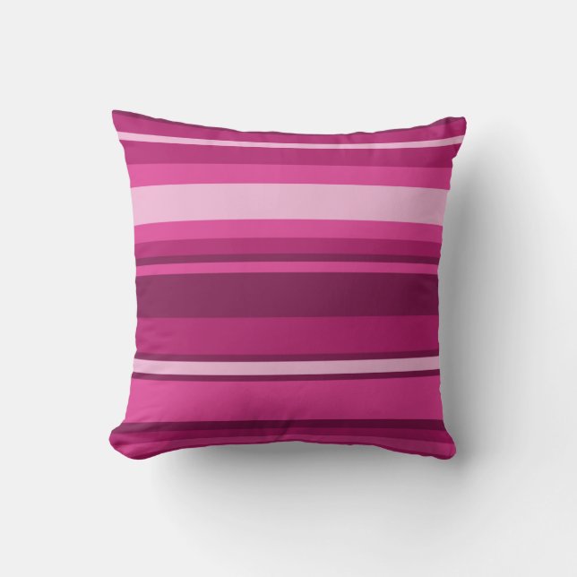 Fuschia stripes cushion (Front)