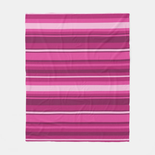 Fuschia stripes fleece blanket (Front)