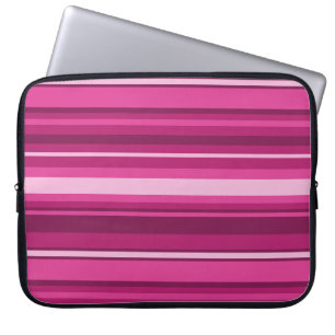 Fuschia stripes laptop sleeve