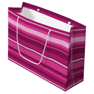 Fuschia stripes large gift bag