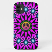 Fuschia Tie-Dye Peace Sign