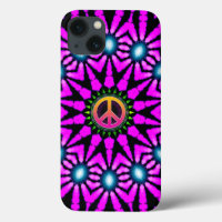 Fuschia Tie-Dye Peace Sign