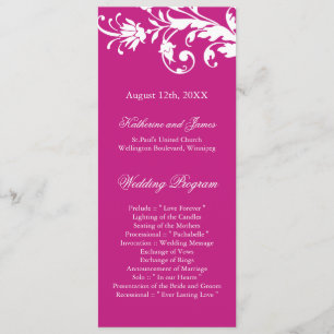 Fuschia Wedding Programs