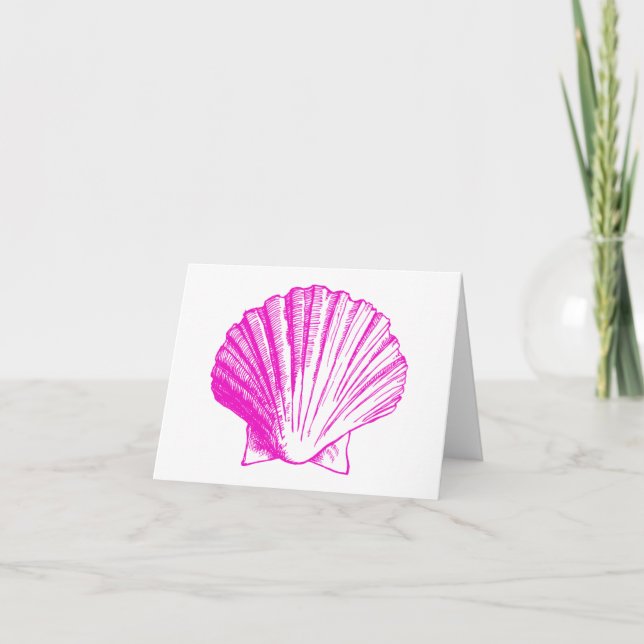 Fuscia Sea Shell Thank You Note Cards (Front)