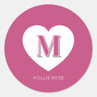 Fushcia Rose Pink Monogram