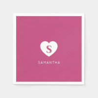 Fushcia Rose Pink Monogram 