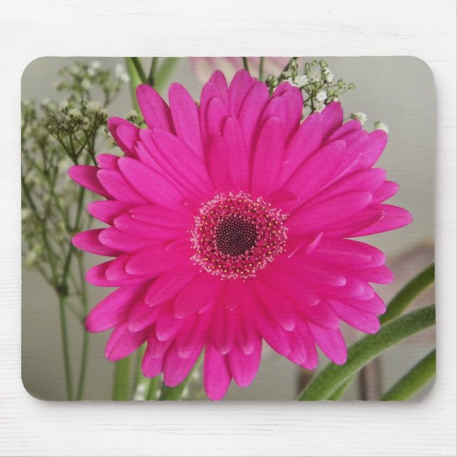 fushia daisy mousepad (Front)
