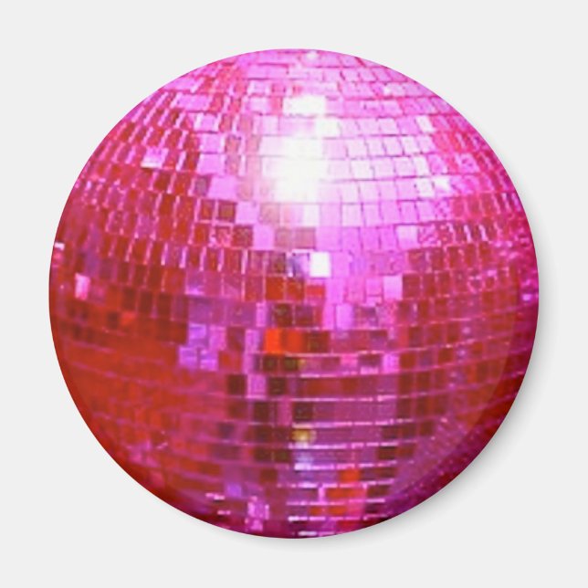 FUSHIA DISCO BALL DANCE PARTY MAGNET (Front)