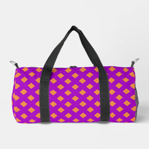 Fushia + Orange Checkboard Duffle Bag