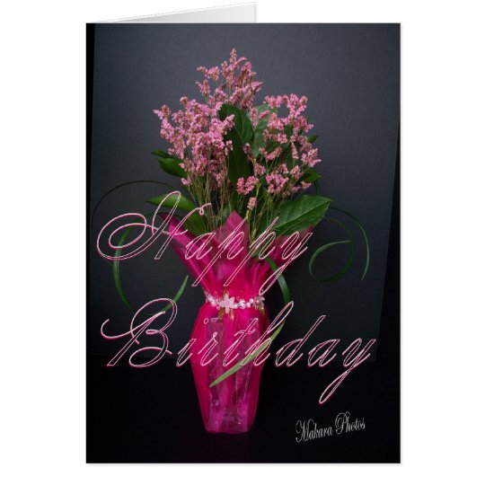 FushiaVase Bday-customise Card