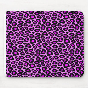 fushsia leopard print mouse pad