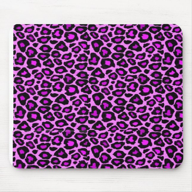 fushsia leopard print mouse pad (Front)
