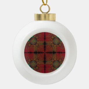 Fusion Grid Ceramic Ball Christmas Ornament