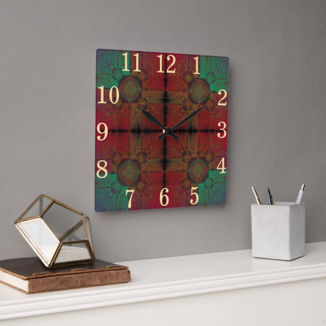 Fusion Grid Square Wall Clock (Office)