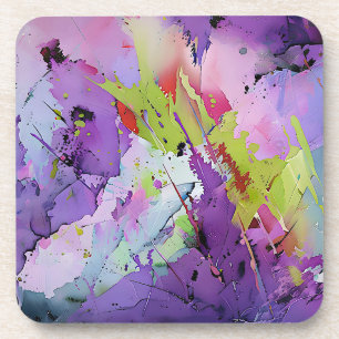 "Fusion of Hues" Contemporary Abstract Art     Coaster