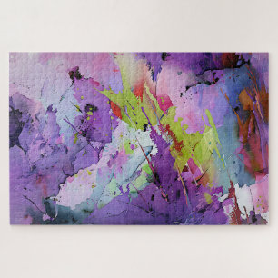 "Fusion of Hues" Contemporary Abstract Art Jigsaw Puzzle