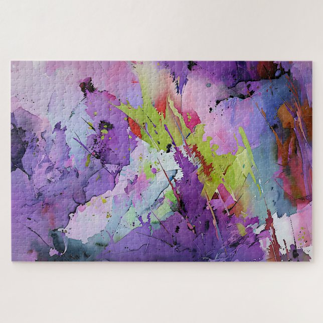 "Fusion of Hues" Contemporary Abstract Art     Jigsaw Puzzle (Horizontal)