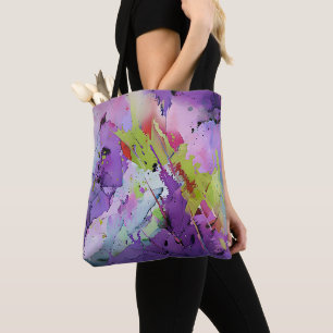"Fusion of Hues" Contemporary Abstract Art     Tote Bag