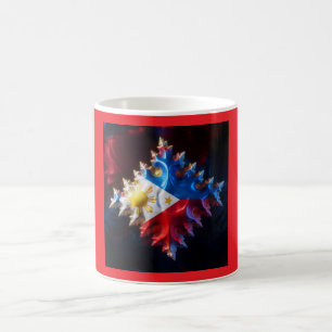 Fusion Of Philippine Flag And Mandelbrot Fractal Coffee Mug