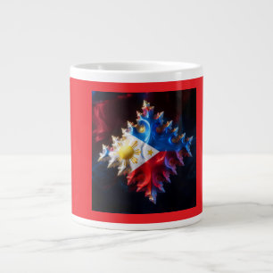 Fusion Of Philippine Flag And Mandelbrot Fractal Large Coffee Mug