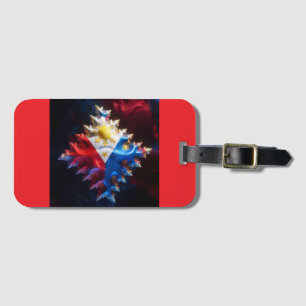 Fusion Of Philippine Flag And Mandelbrot Fractal Luggage Tag