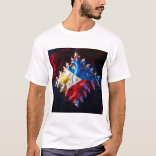 Fusion Of Philippine Flag And Mandelbrot Fractal T-Shirt