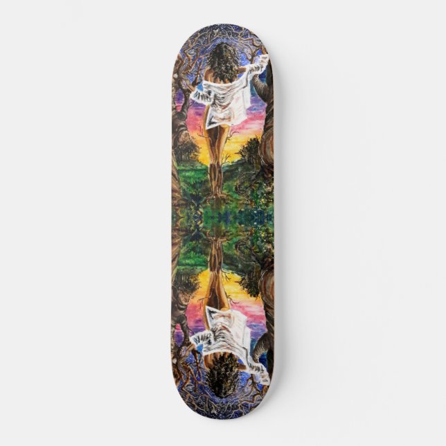 Fusion - Watercolor Painting - Mirror Skateboard (Front)