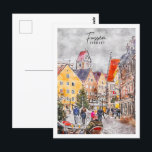 Fussen Germany Travel Place Watercolor Postcard<br><div class="desc">Fussen Germany Famous Travel Place Watercolor Sketch</div>